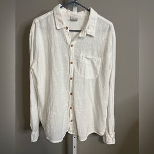 Classic White Textured Button Down Shirt